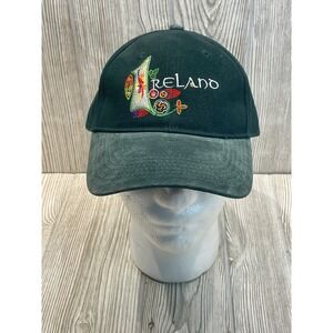 Ireland Forest Green Celtic Embroidery Faux Suede Brim Hat Traditional Craft